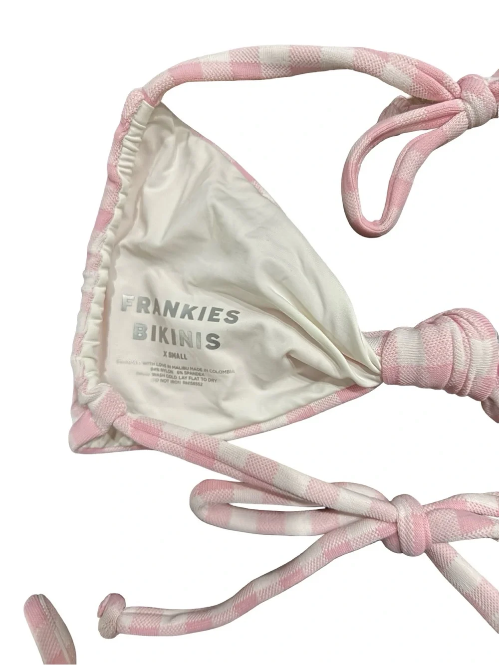 Frankies Bikinis Pink Gingham Bikini Set